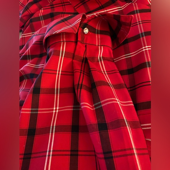 Red Plaid Men's Shirt - Picture 5 of 7